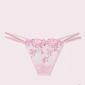 VS PINK x LoveShackFancy Bows Strappy V-String Panty